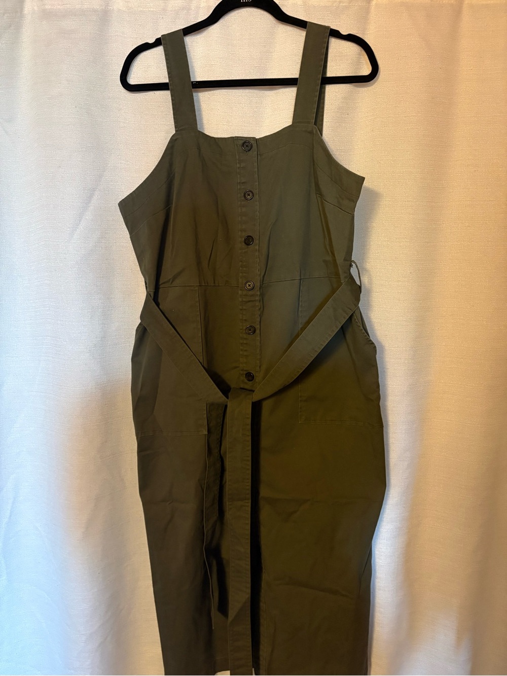 Universal Thread Olive Green Button-Front Utility Dress